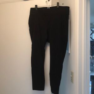 Black elastic waist pants